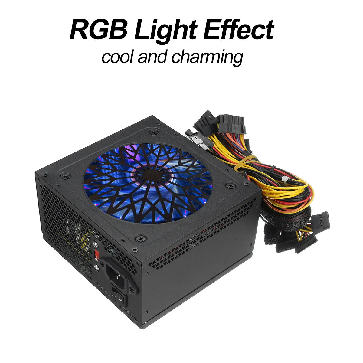1000W PSU PC Power Supply with Passive RGB 12cm Fan and ATX/PCI-E/SATA PFC - Unit Quiet ATX PCI-E SATA