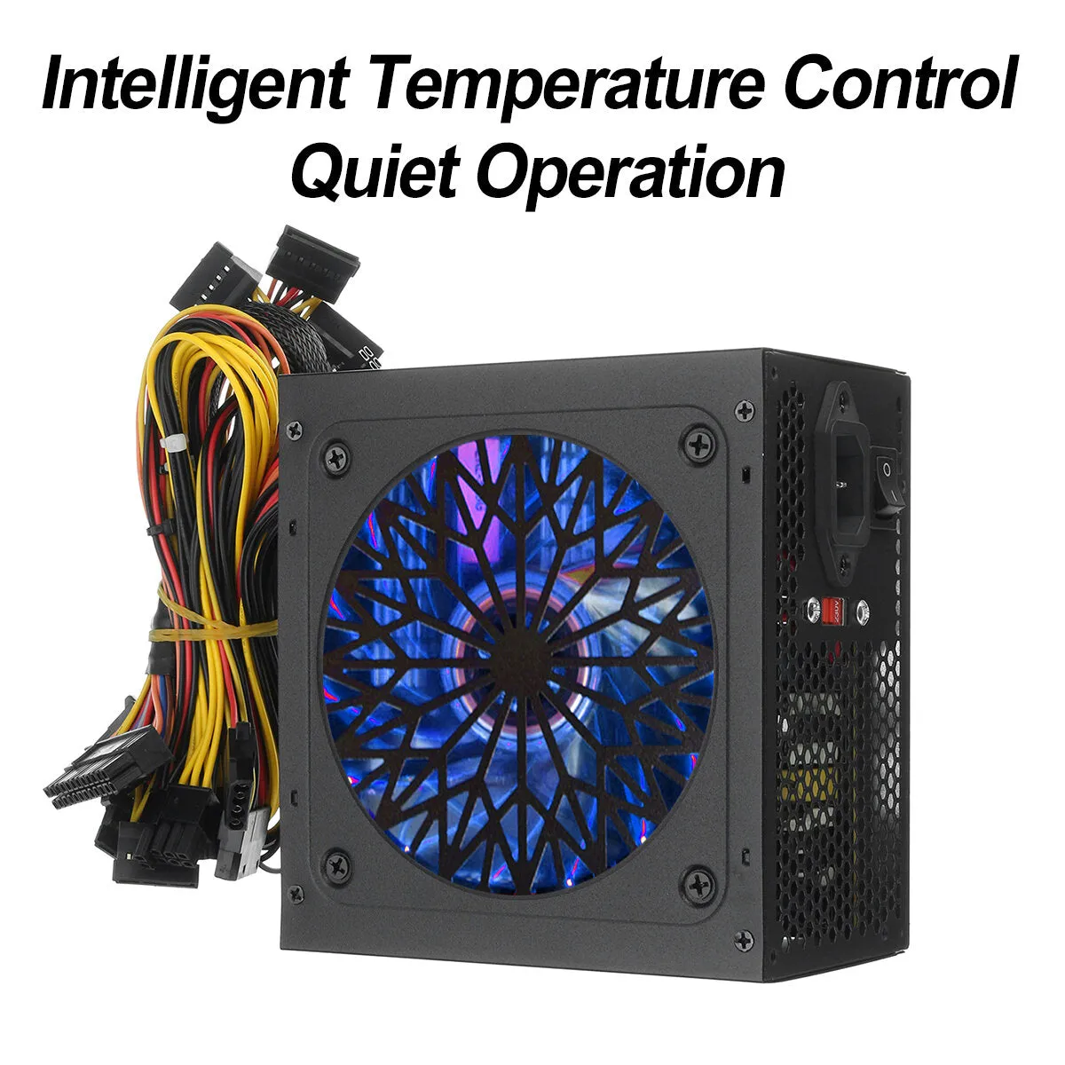 1000W PSU PC Power Supply with Passive RGB 12cm Fan and ATX/PCI-E/SATA PFC - Unit Quiet ATX PCI-E SATA