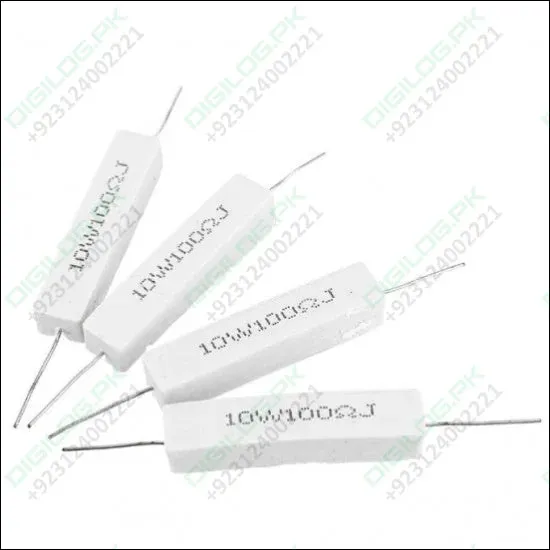 10Watt 10 Ohm Ceramic Cement Resistor - High Power, Fixed 5% Tolerance