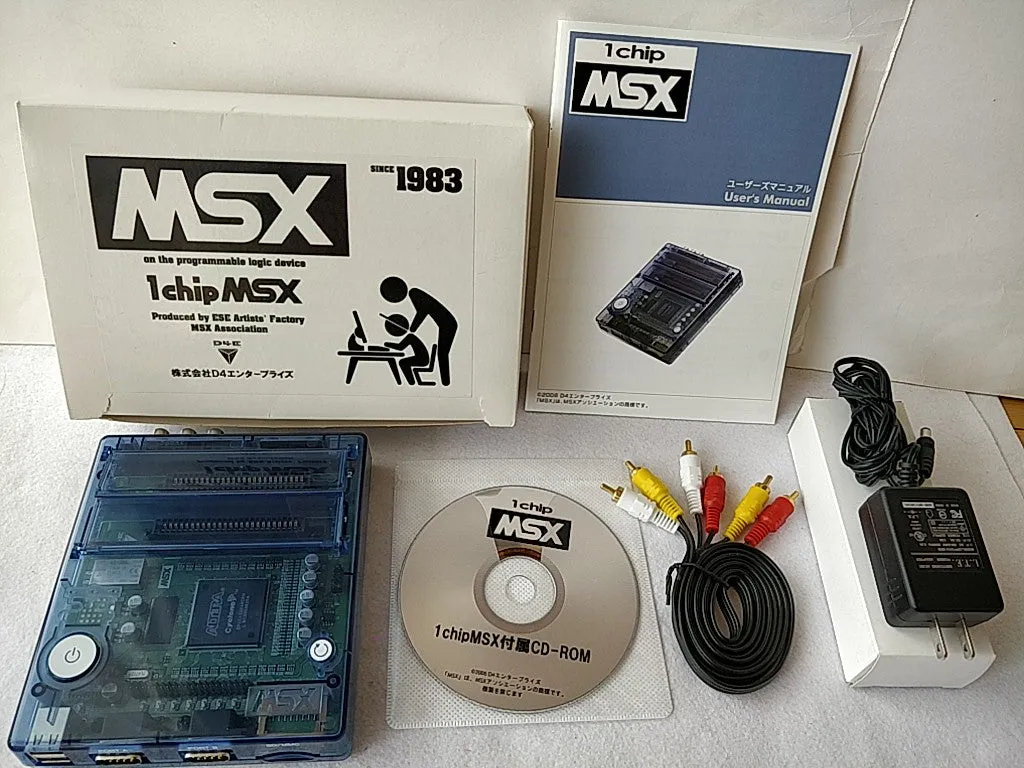 1Chip MSX Console D4 Enterprise PSU(AC Adapter),Manual,Boxed set tested-d0304-