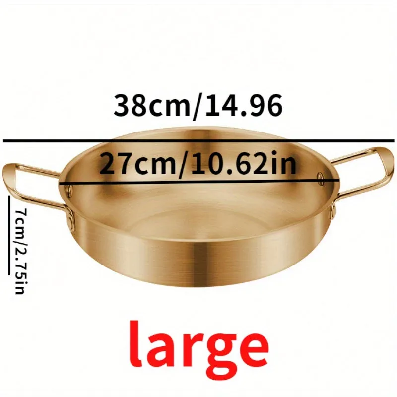 1pc, Golden Pot, Korean Ramen Pot, Stainless Steel Soup Pan, Golden Ramen Bowl, Seafood Pan, Household Electromagnetic Stove Instant Noodles Hot Pot Bowl, Kitchen Supplies, Cookware