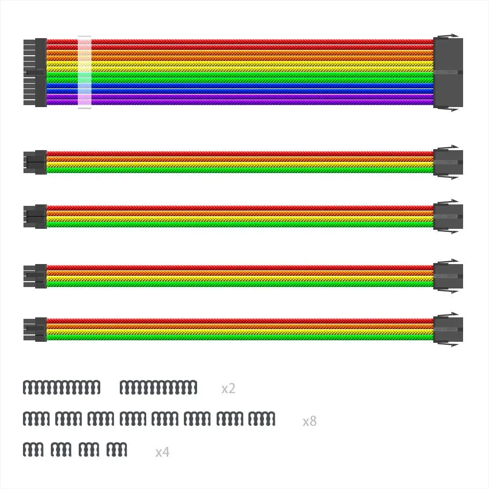 1ST Player Rainbow PSU Extension Cables: 1*24Pin   2*(4 4)Pin   2*(2 6)Pin