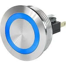 3-108-977, MSM30 30mm, Pushbutton Switch Metal with Blue Point Illumination, 100mA @ 30VDC, 5-48VDCVDC Illumination Supply, 0.2 Million Ops
