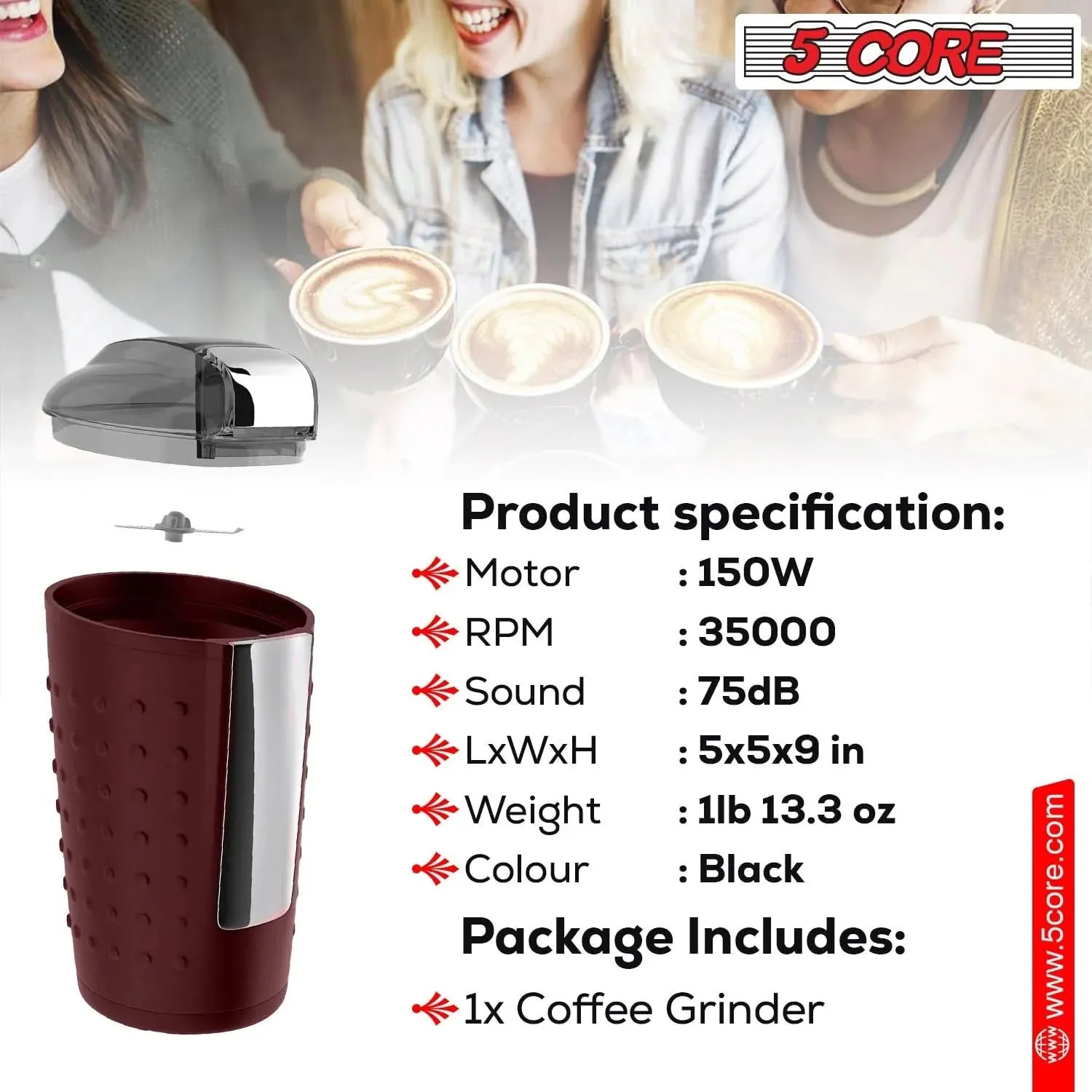 5Core Coffee Grinder 85 Gram Capacity