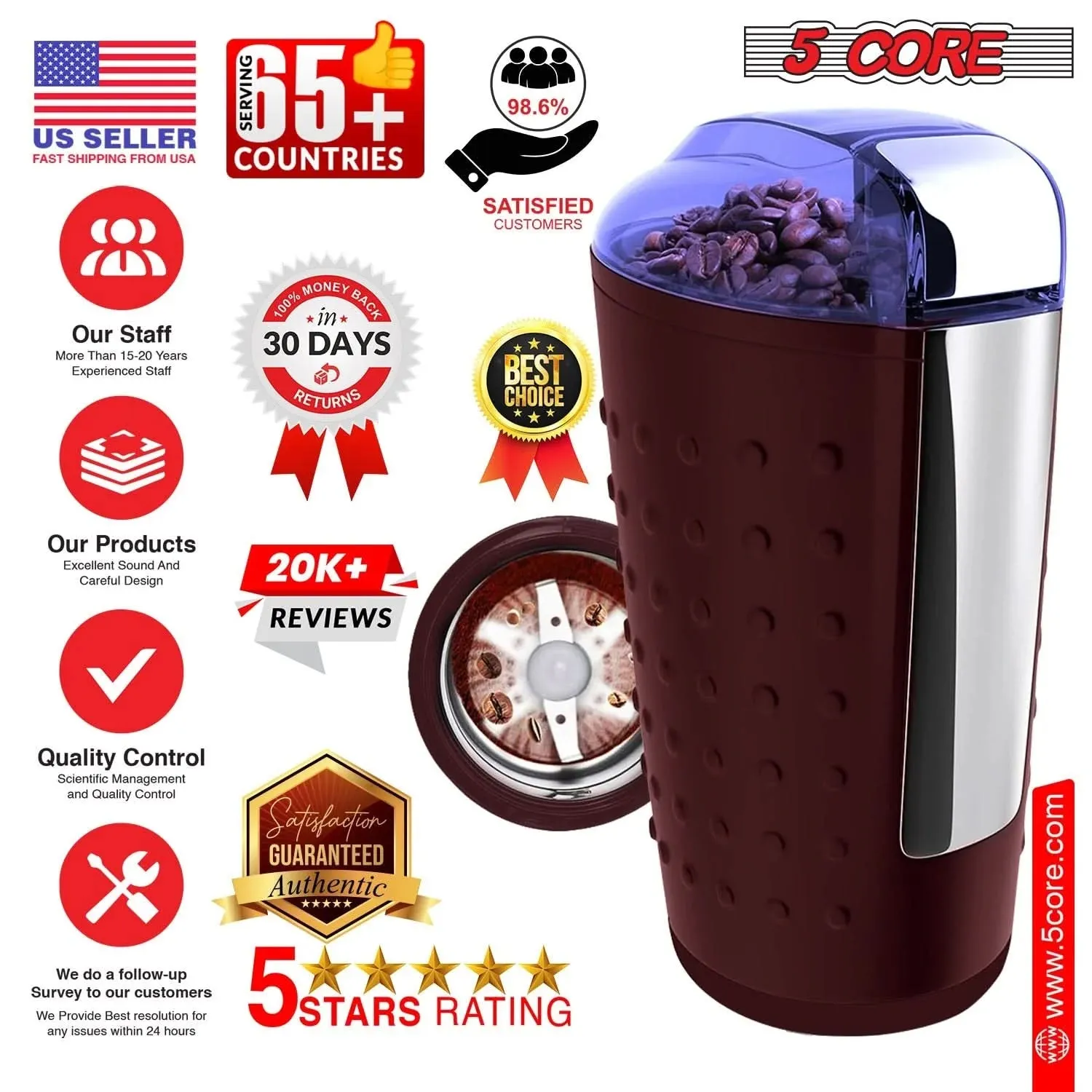 5Core Coffee Grinder 85 Gram Capacity