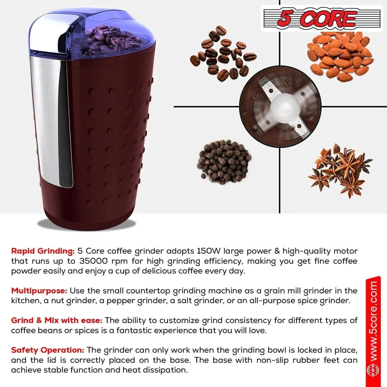5Core Coffee Grinder 85 Gram Capacity