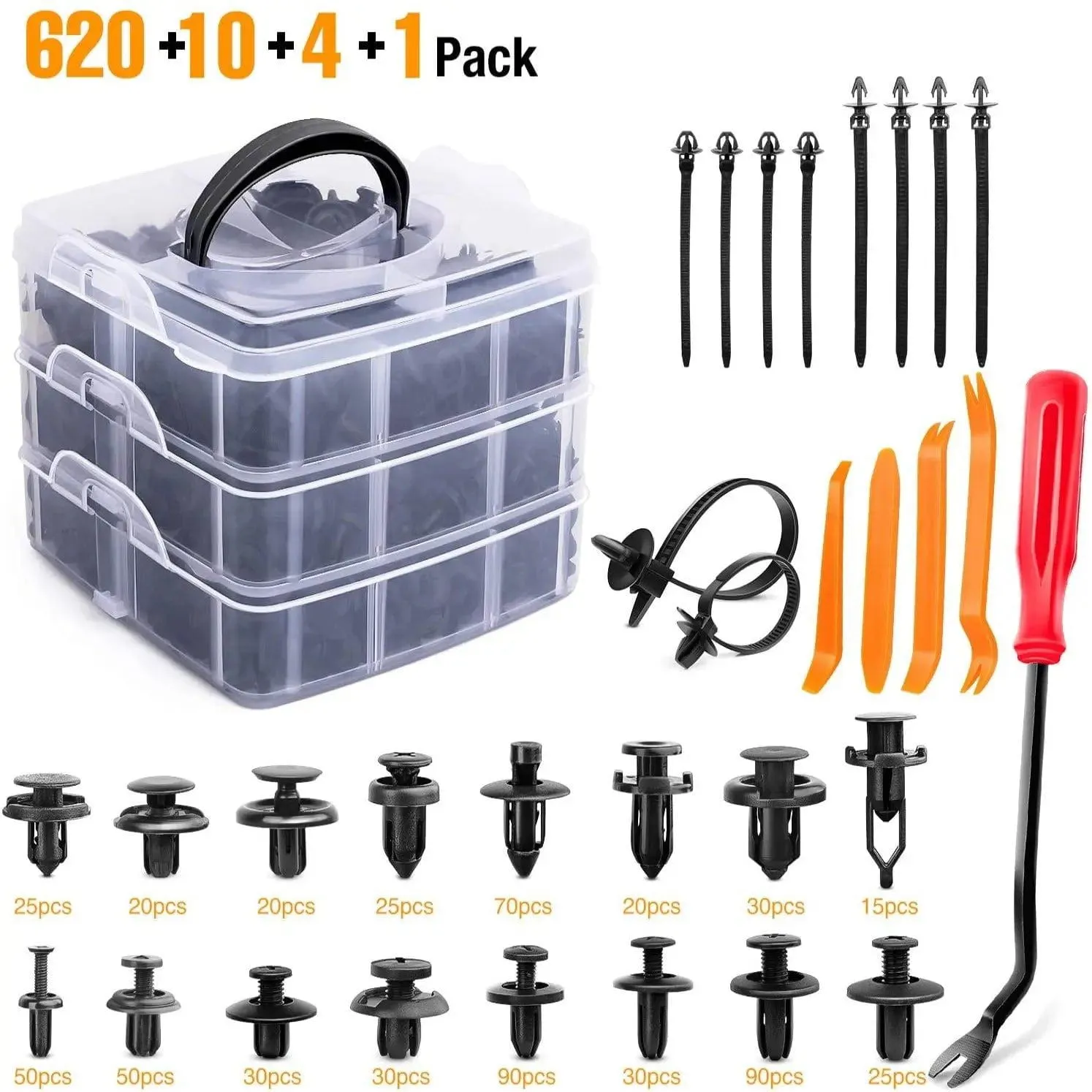 635 Pcs Car Push Retainer Clips Kits For Toyota GM Ford Honda Acura Chrysler