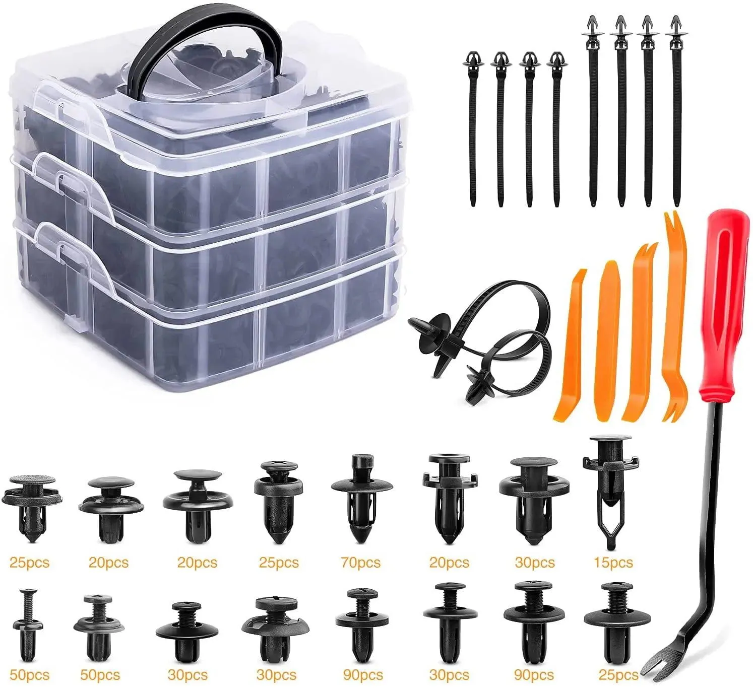635 Pcs Car Push Retainer Clips Kits For Toyota GM Ford Honda Acura Chrysler