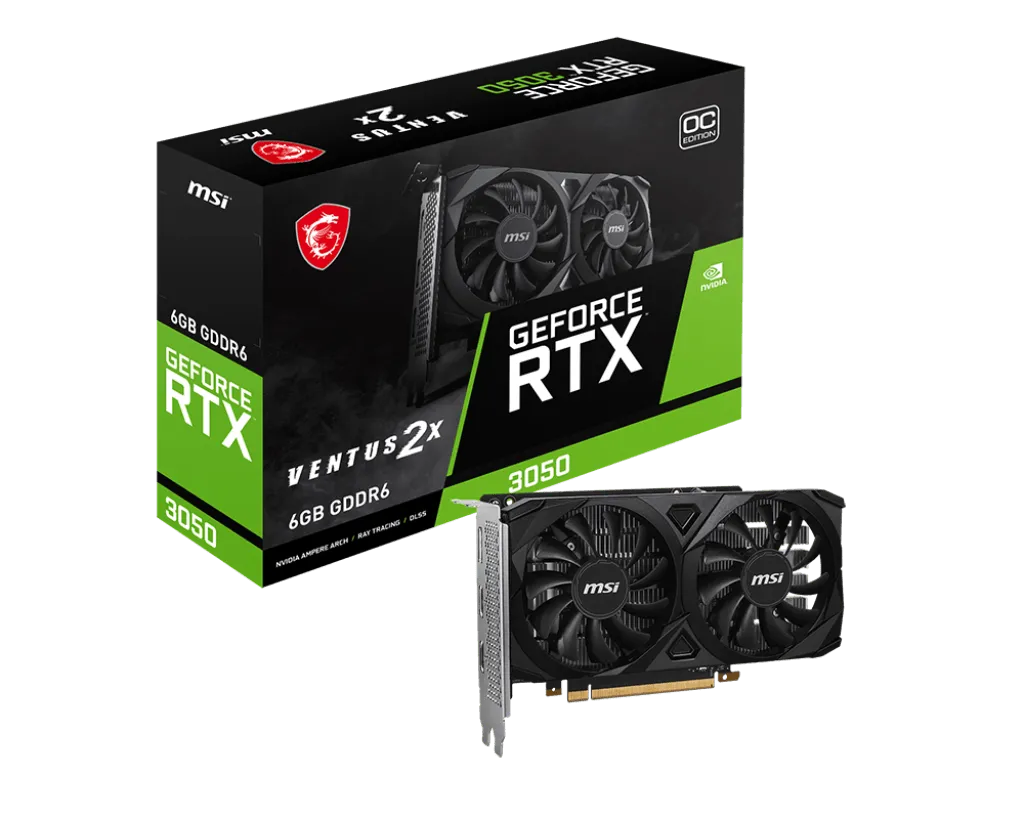 6GB MSI RTX 3050 Ventus 2X 6G OC Graphics Card