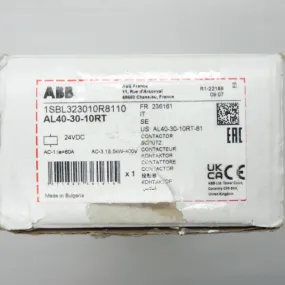 ABB AL Series 3-Pole 60A 24VDC NEMA Contactor 1SBL323010R8110 AL403010RT-81