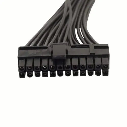 Adaptermvp Dual PSU Power Supply Extension Cable for ATX Motherboard,Full Copper 24pin Chassis Power Start line,24 pin to 24(20 4) pin,1ft/30cm