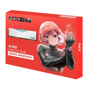 ADATA Lancer RGB 64GB (32x2)| DDR5 6400MHz CL32 RAM (White)
