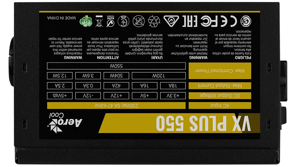 Aerocool SMPS 550W  VX PLUS 550