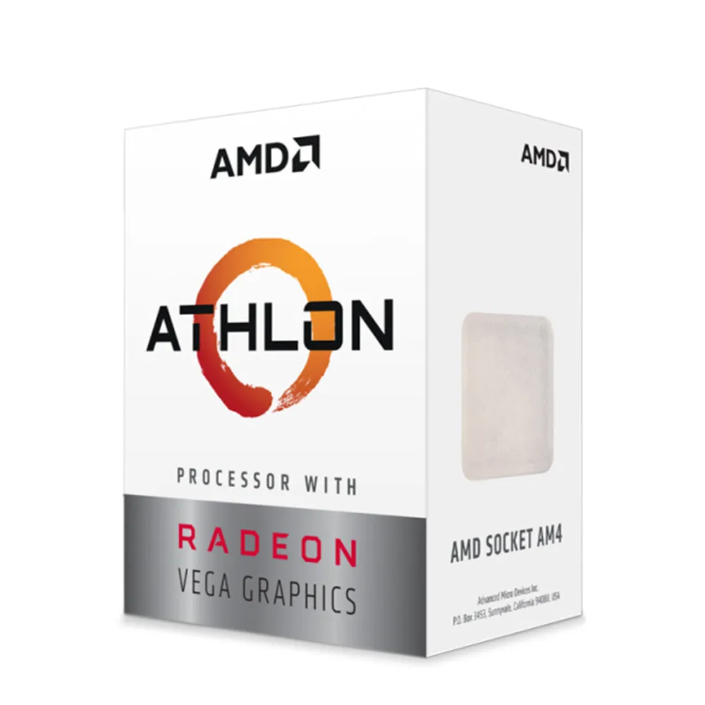 AMD Athlon 3000G Vega 3 Socket Am4 Graphic Processor Box Type
