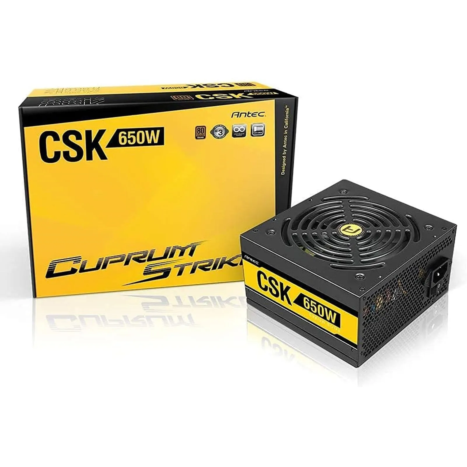 Antec Bronze Power Supply, CSK 650W 80  Bronze Certified PSU, Continuous Power with 120mm Silent Cooling Fan, ATX 12V 2.31 / EPS 12V, Bronze Power Supply