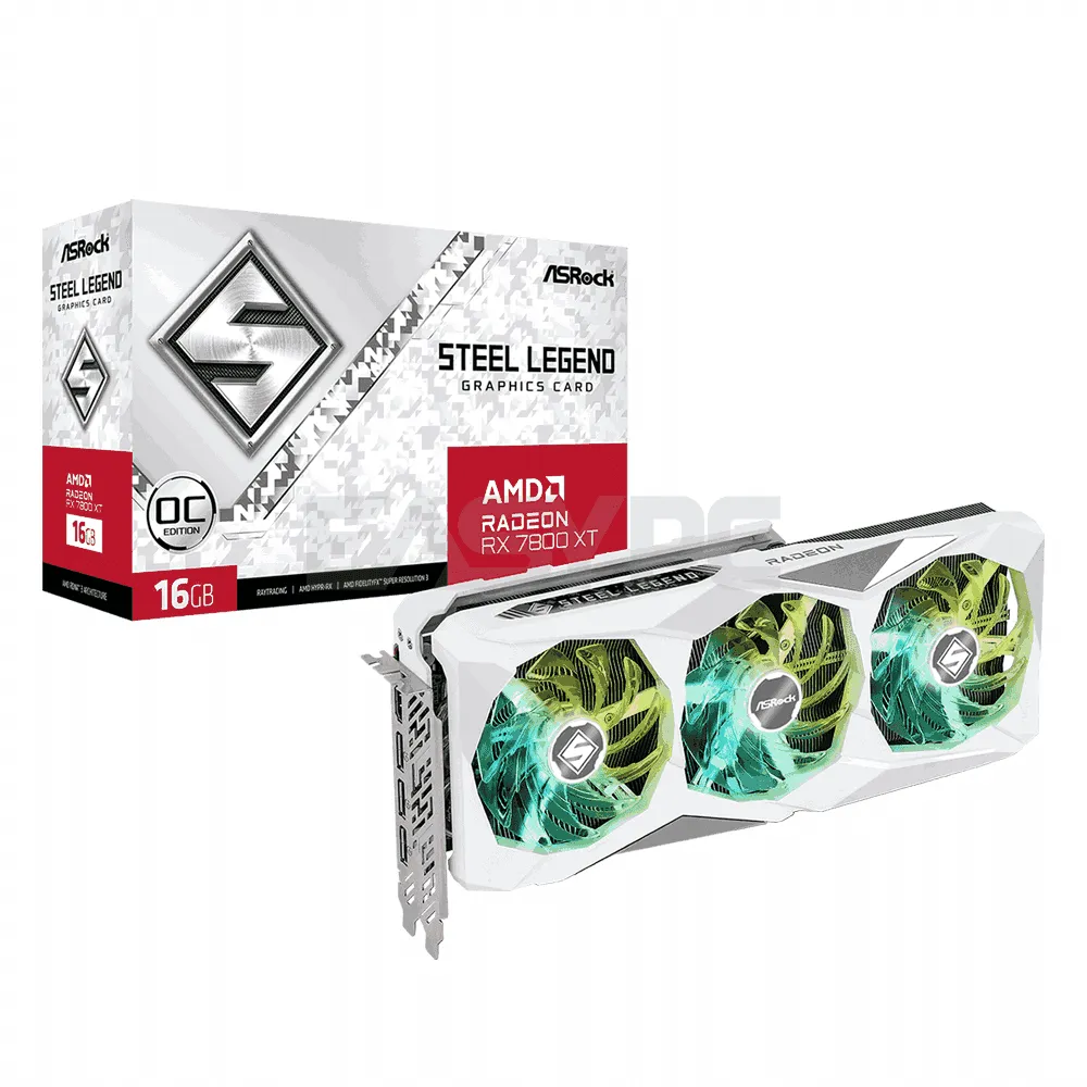 Asrock AMD Radeon RX 7800 XT Steel Legend 16GB 256-Bit GDDR6 OC Videocard