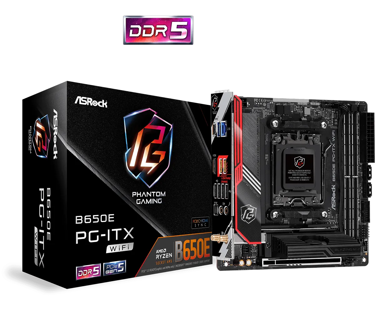 ASRock B650E PG-ITX WiFi | AM5 ITX Motherboard