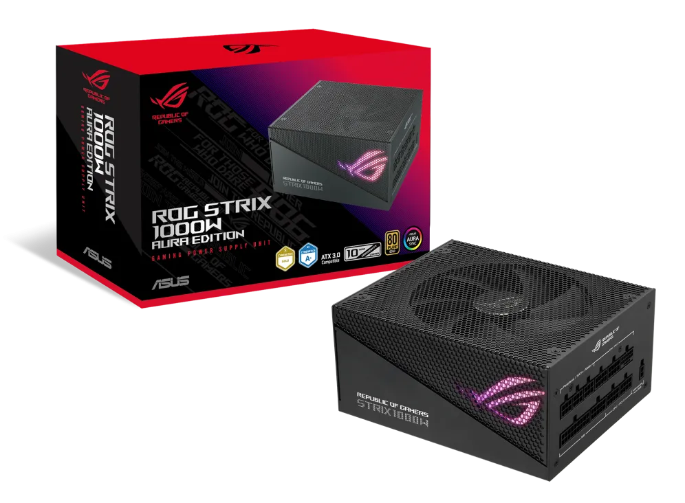 ASUS 1000W ROG-STRIX-1000G-AURA-GAMING ATX 3.0 80Plus Gold Full Modular Power Supply (PS-ARST1KA)