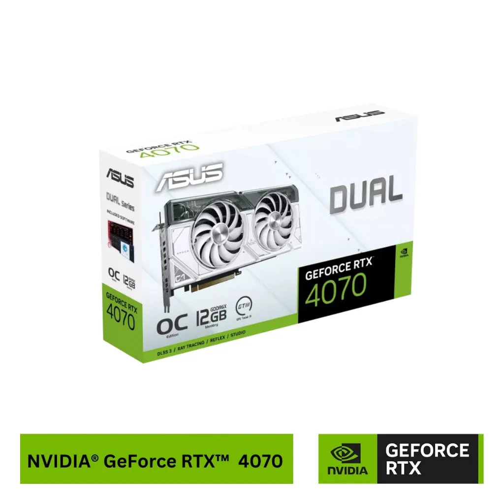 Asus NVIDIA® GeForce RTX™ 4070 Dual OC 12GB GDDR6X White
