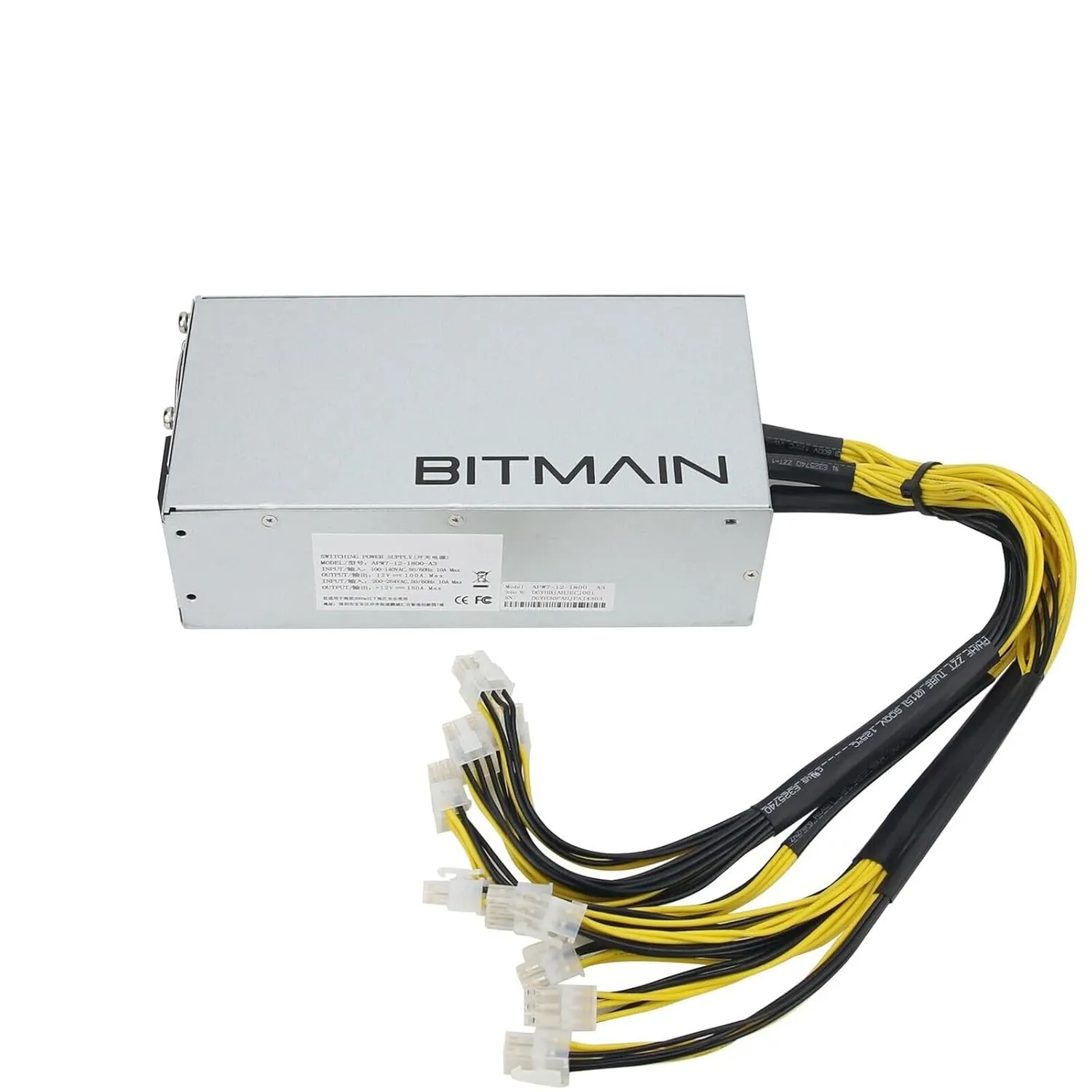 Bitmain Antminer APW7 PSU 1800w 110v 220v Power Supply 6-pin Connector for Antminer S9, Z15, L3  , GPU Miner or Goldshell Kd Box1