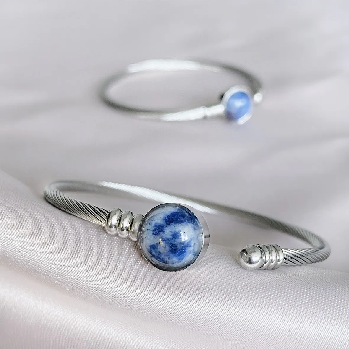 Blue Jade Stone Solasta Cuff