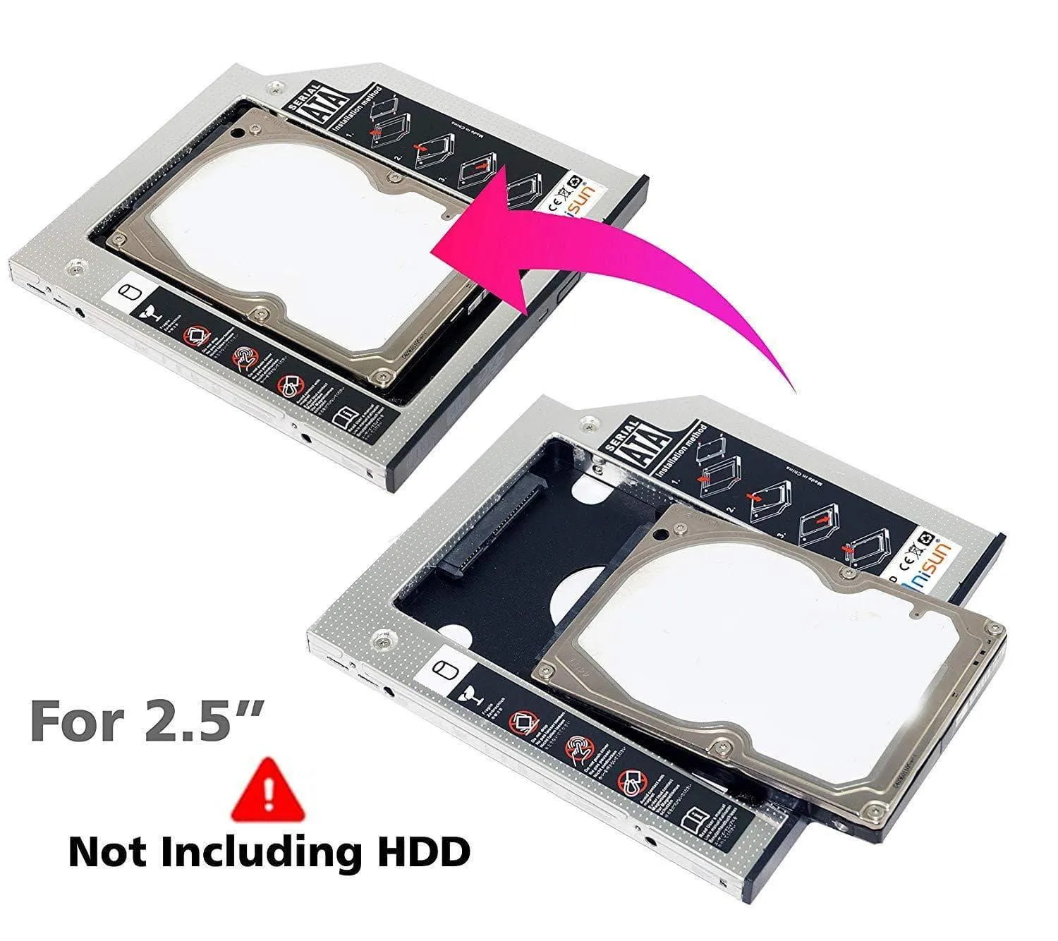 CARE CASE® Optical Bay 2nd Hard Drive Caddy CD/DVD Drive Slot for SSD and HDD