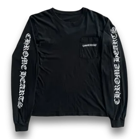 Chrome Hearts Scroll Logo Long Sleeve Tee Black & White