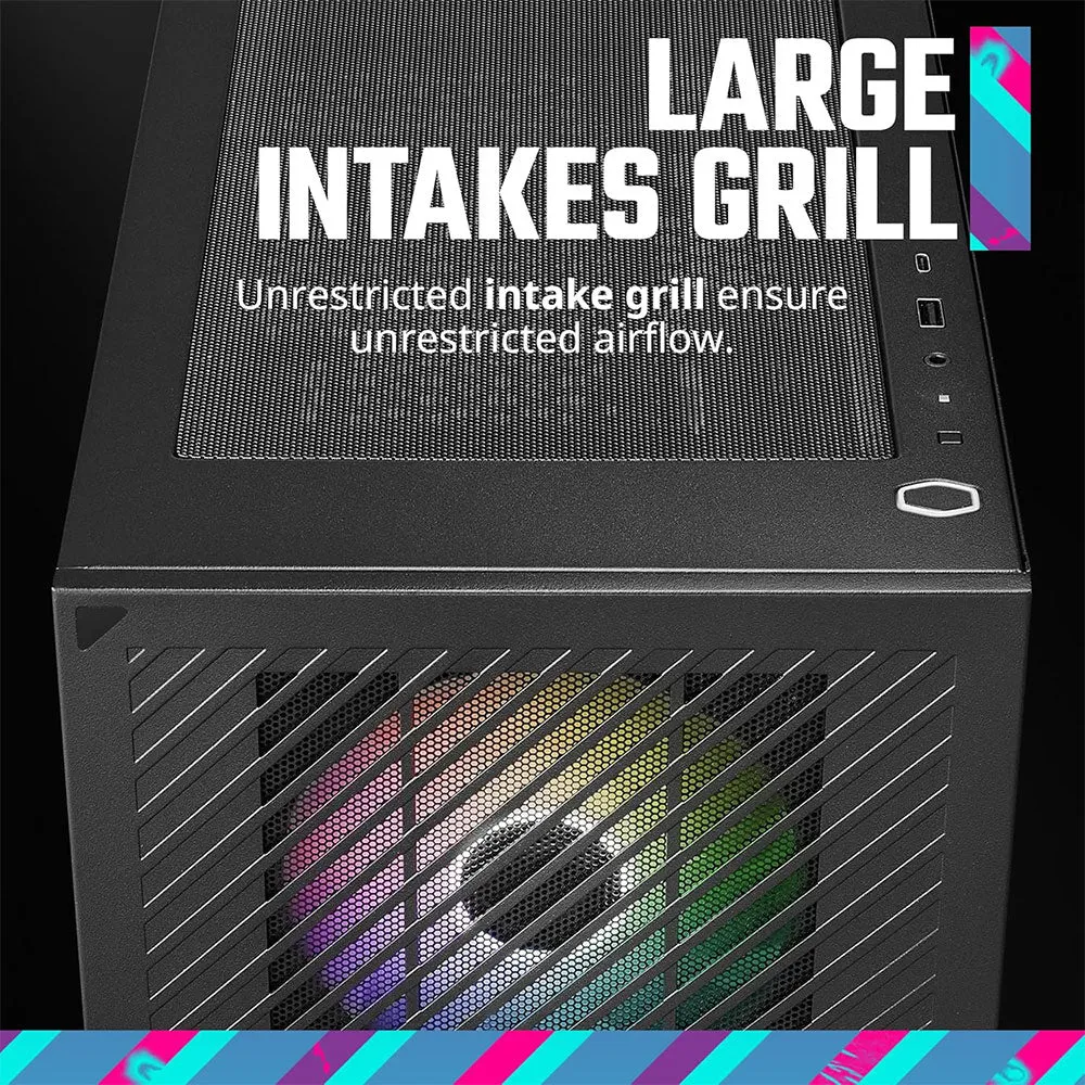 Cooler Master Elite 301 ARGB Mini-Tower Case   Elite NEX PN600 230V Peak 600W Power Supply