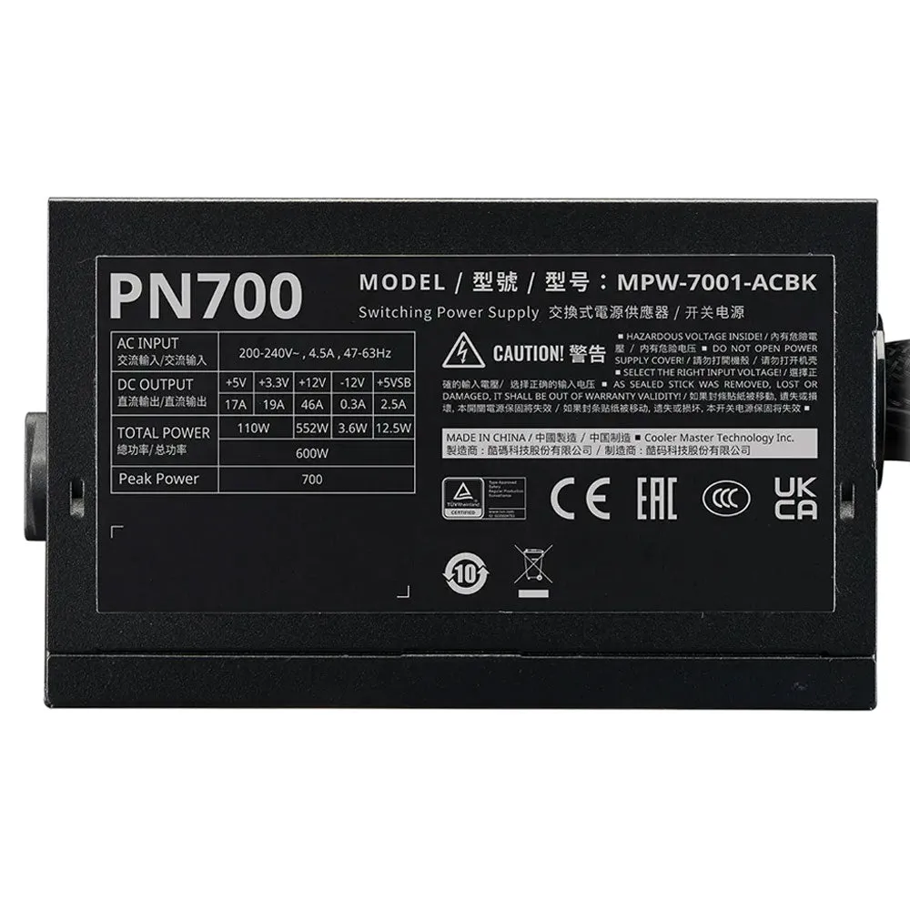 Cooler Master Elite 301 ARGB Mini-Tower Case   Elite NEX PN700 230V Peak 700W Power Supply