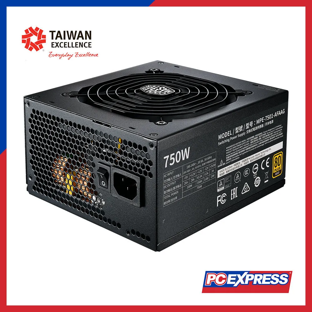COOLER MASTER MWE V2 750W 80  GOLD Rated Fully-Modular Power Supply