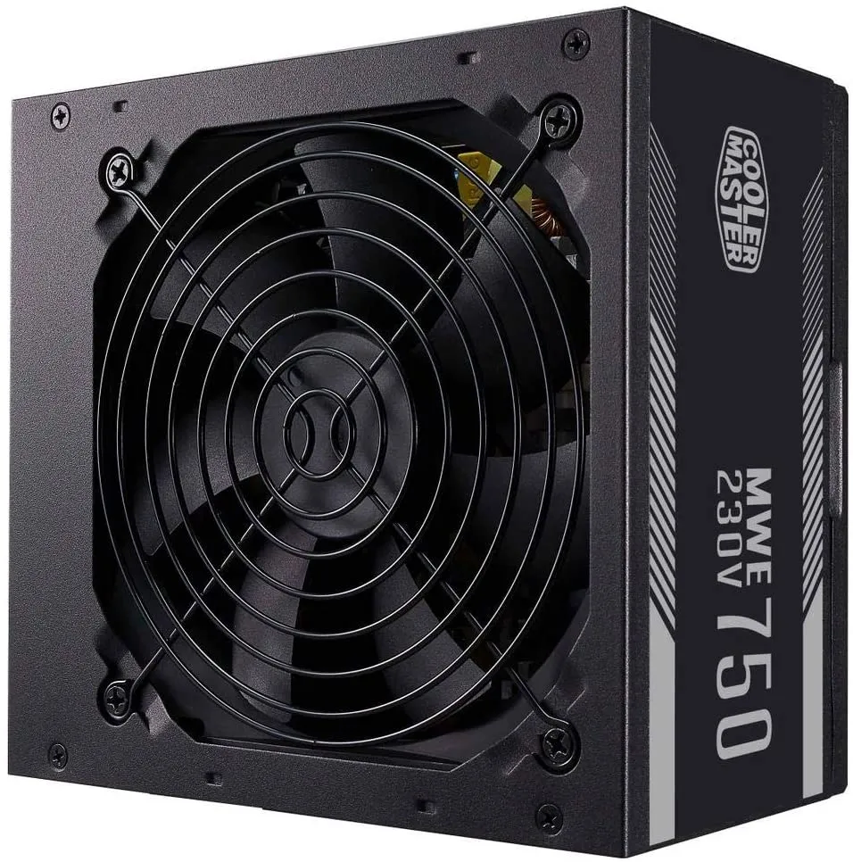 Cooler Master PSU MWE 750 White 230V - V2 Power Supply Unit, UK Plug - 80 PLUS 230V EU Certified, Quiet 120 HDB Fan, DC-to-DC   LLC Circuit with Single  12V Rail