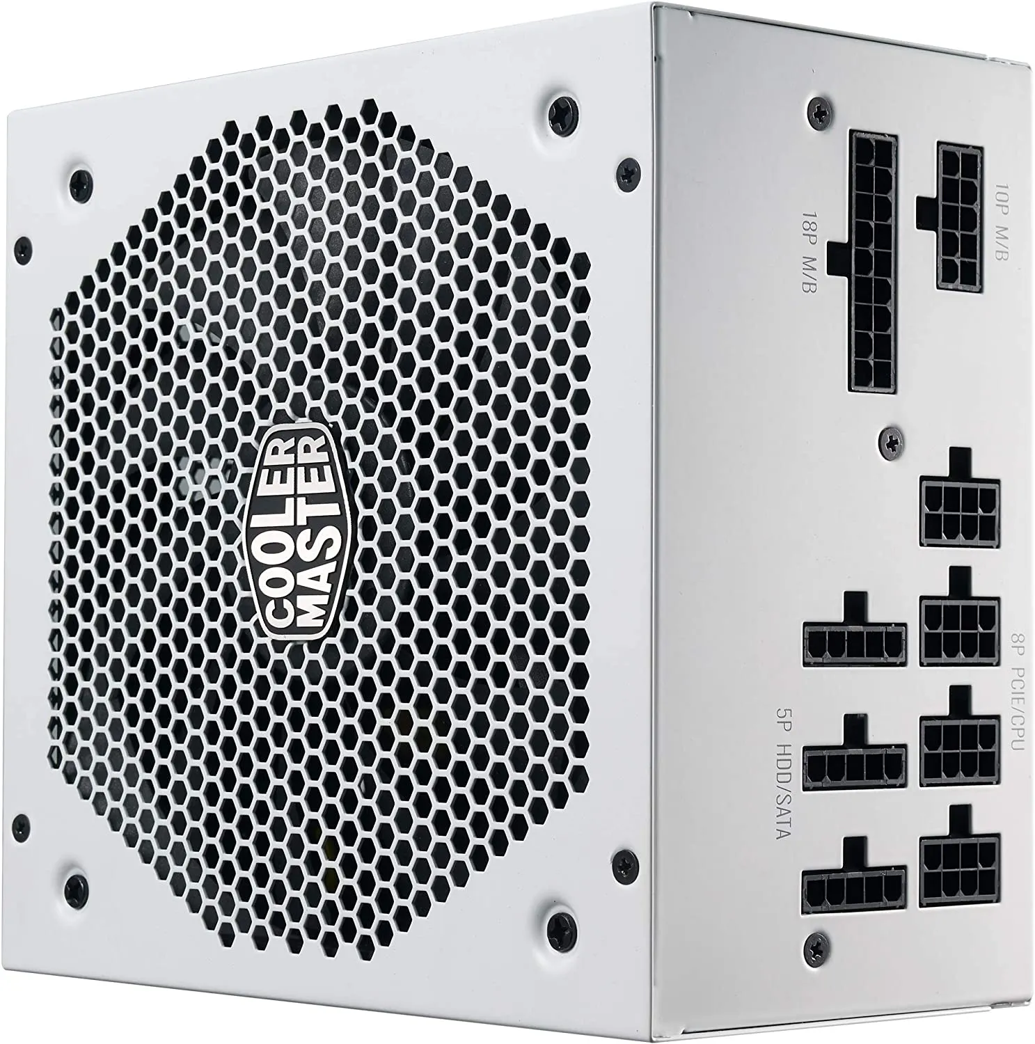 Cooler Master PSU V650 Gold White Edition V2 Full Modular,650W, 80  Gold Efficiency, Semi-fanless Operation, 16AWG PCIe high-Efficiency Cables