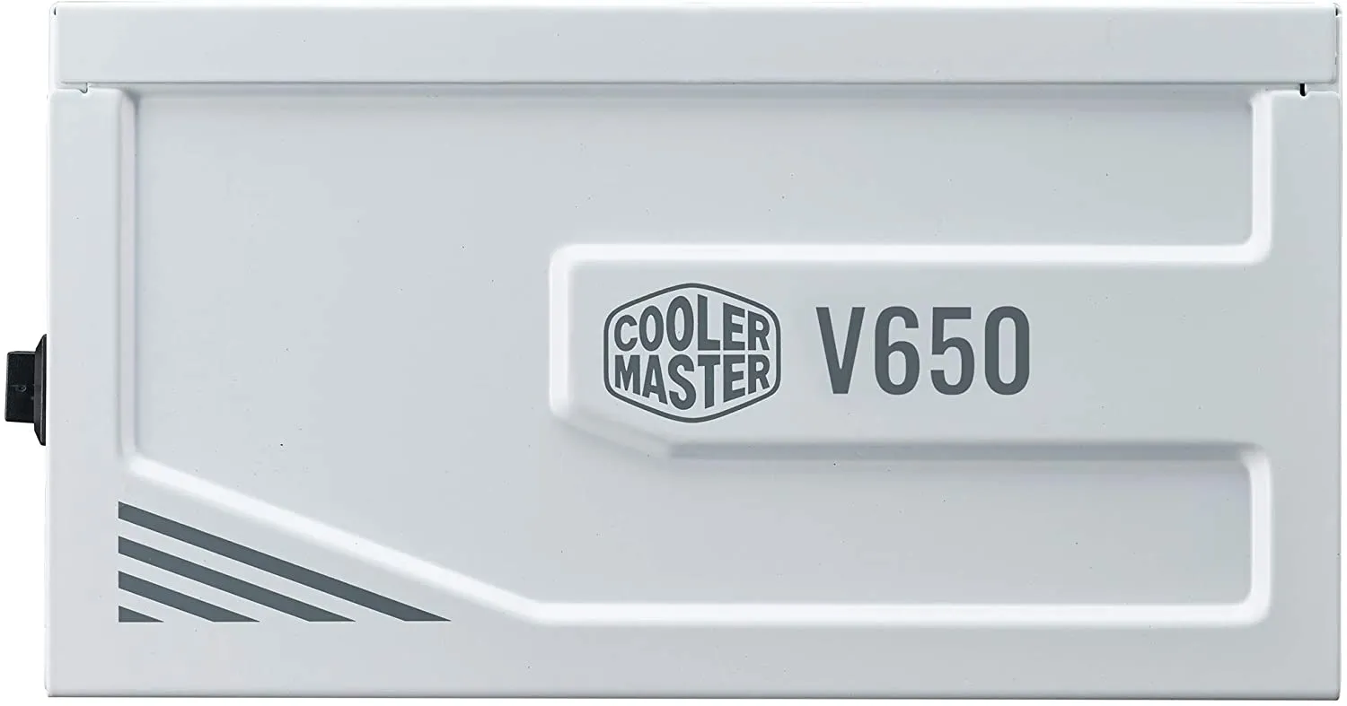 Cooler Master PSU V650 Gold White Edition V2 Full Modular,650W, 80  Gold Efficiency, Semi-fanless Operation, 16AWG PCIe high-Efficiency Cables