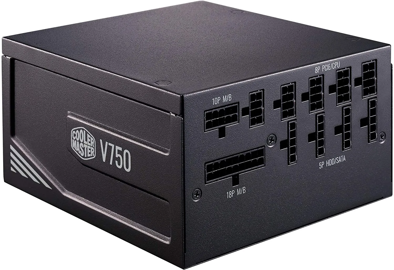 Cooler Master PSU V750 Gold V2 Full Modular,750W, 80  Gold Efficiency, Semi-fanless Operation, 16AWG PCIe high-Efficiency Cables v, Black Edition