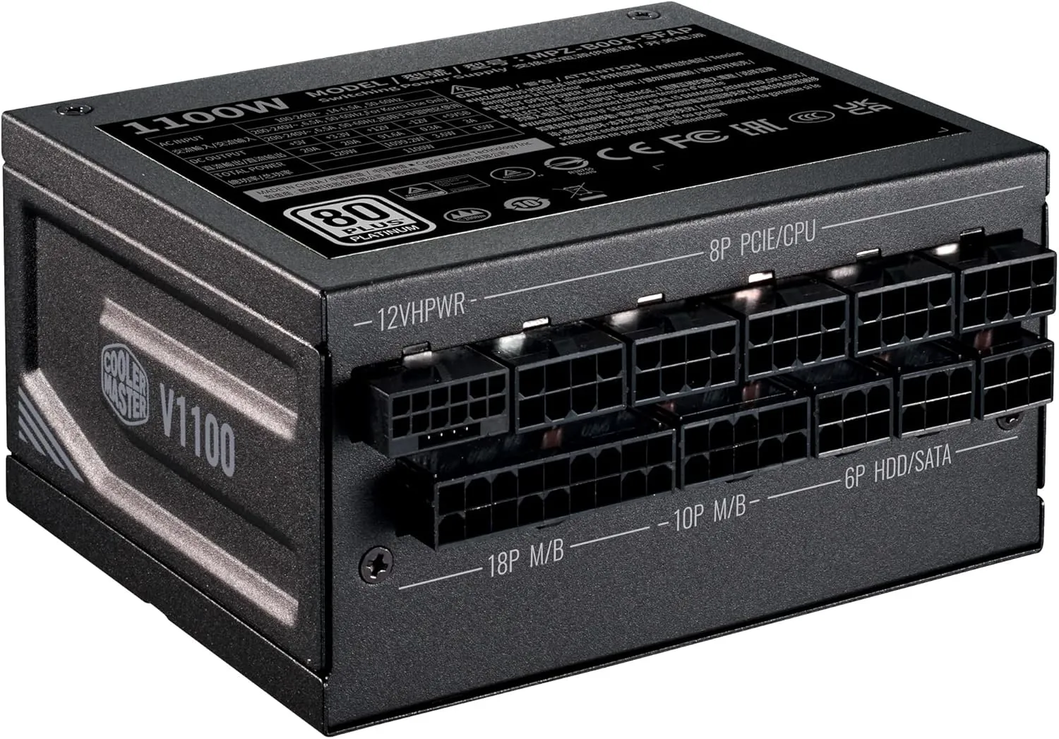 Cooler Master V 1100 SFX Platinum Power Supply, PCIe 5, Fully Modular, 80  Platinum PSU