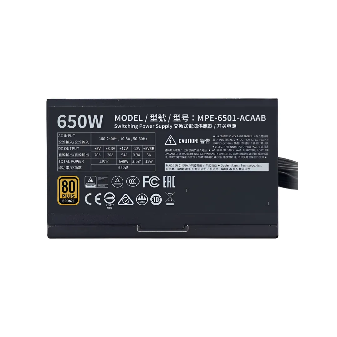 Coolermaster MWE Bronze V2 650w Power Supply