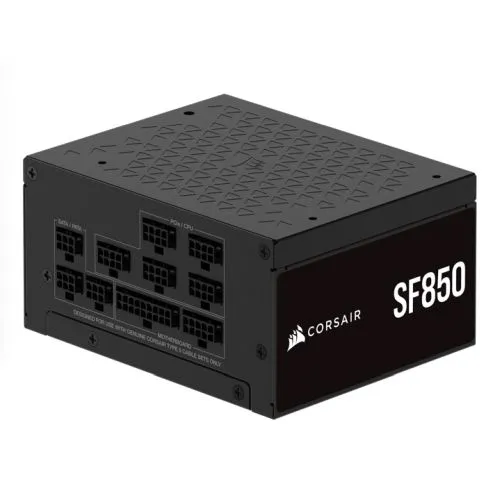 Corsair 850W SF Series SF850 SFX PSU, Fully Modular, 80  Platinum, Fluid Dynamic Fan, ATX 3.1, PCIe 5.1, SFX-to-ATX Bracket