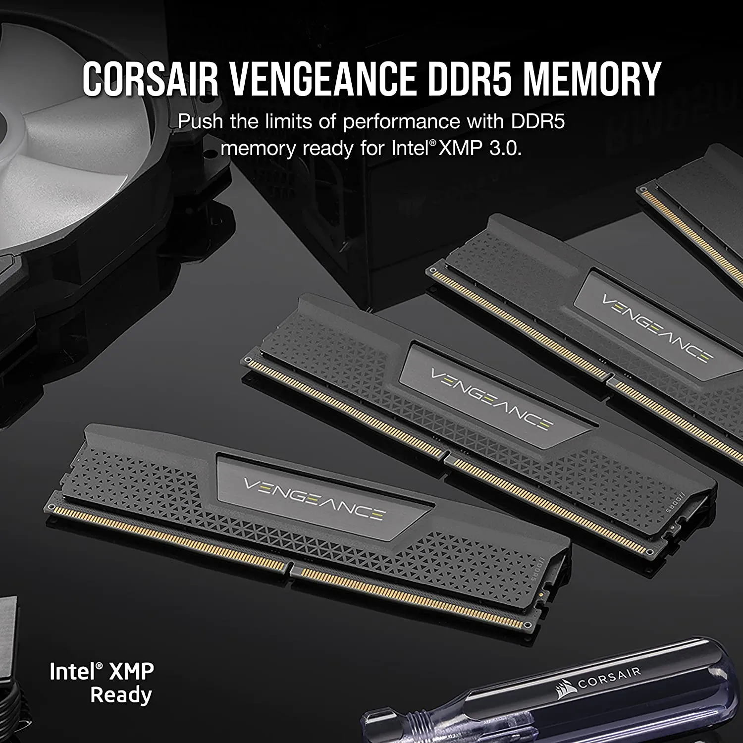 Corsair Vengeance 32GB Kit (2 x 16GB) RAM, DDR5, 5200MHz (PC5-41600), CL40, 1.25V, XMP 3.0, DIMM Memory