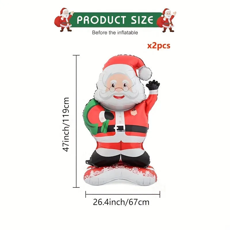 [Customer Favorite] 2pcs-47inch Christmas Old for Man Balloon Christmas Theme Party Balloon New Year Balloon Christmas Decoration Merry Christmas Theme Birthday Party Supplies Christmas Party