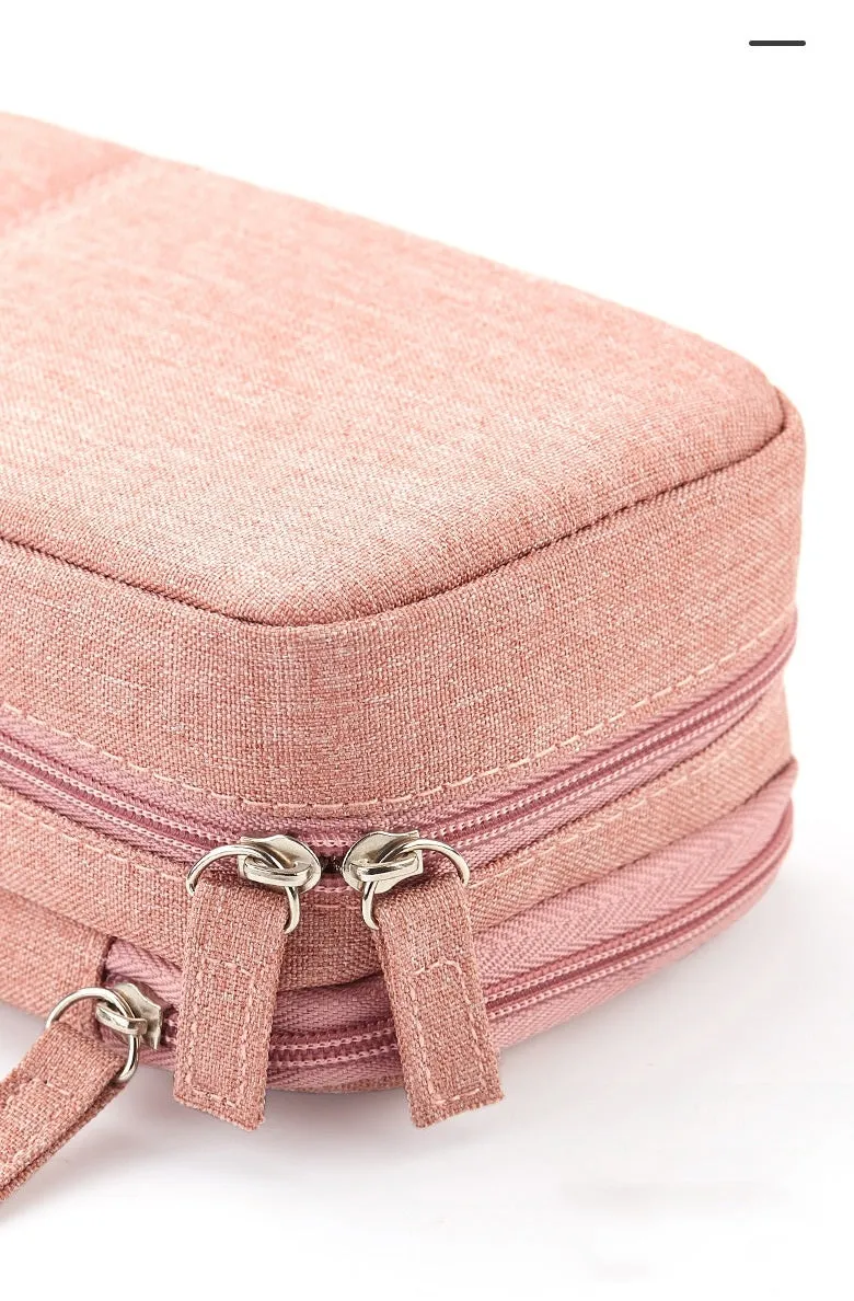 Cyflymder Normcore Pen Bag Pencil Case Two Layer Foldable Stand Fabric Phone Holder Storage Pouch for Stationery Office School