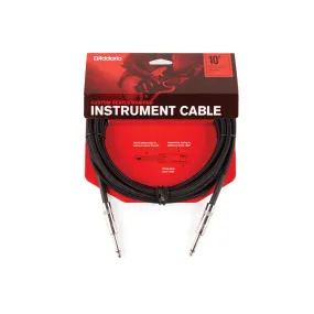 D'Addario 15 Foot Custom Series Braided Instrument Cable, Black