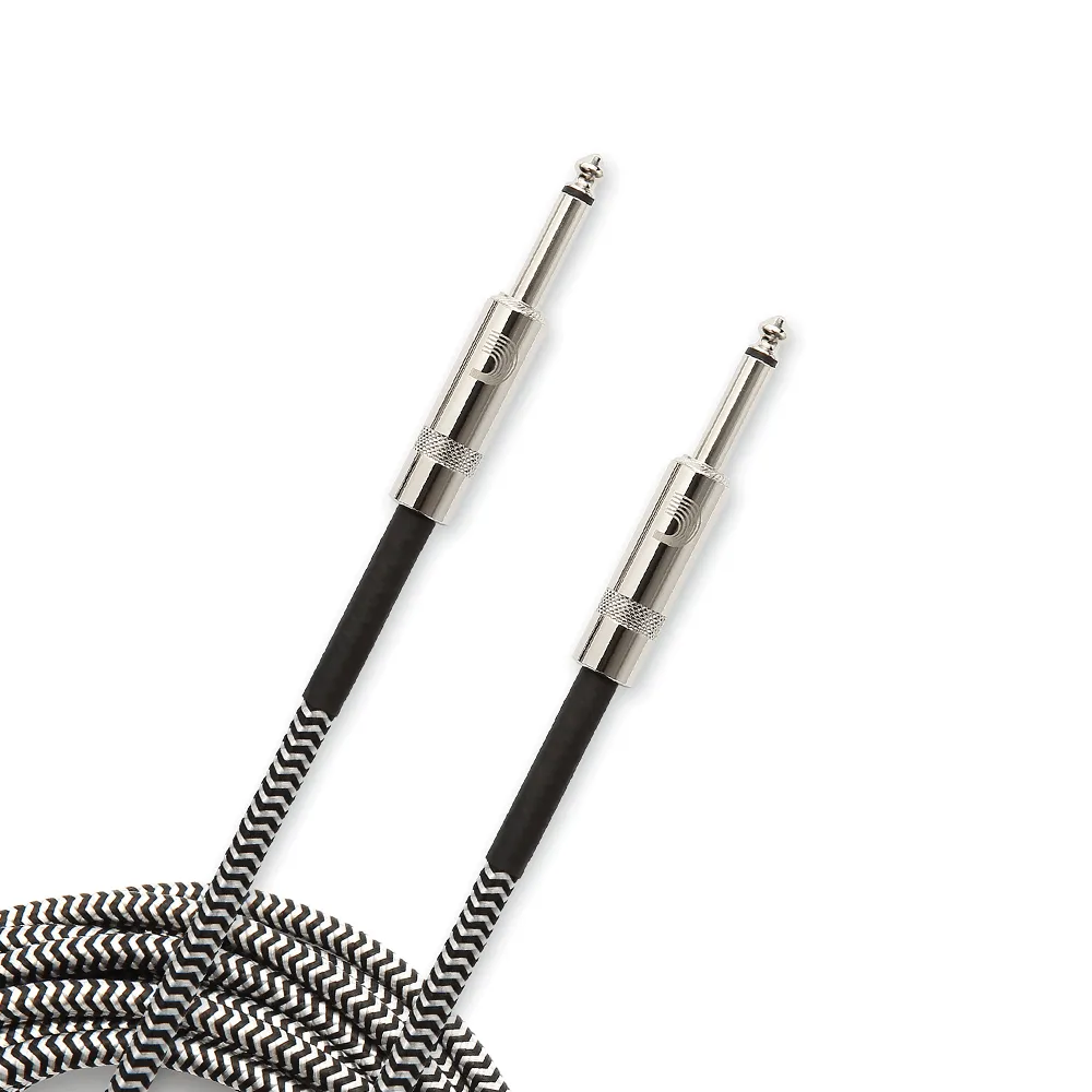 D'Addario 15 Foot Custom Series Braided Instrument Cable, Grey