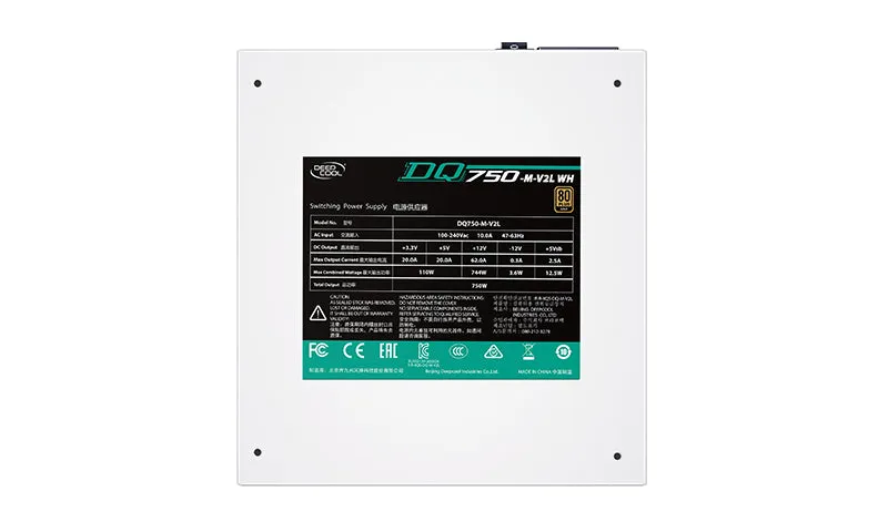 DeepCool DQ750-M-V2L 750W ATX12V / EPS12V 80 Plus Gold Certified Fully Modular Power Supply