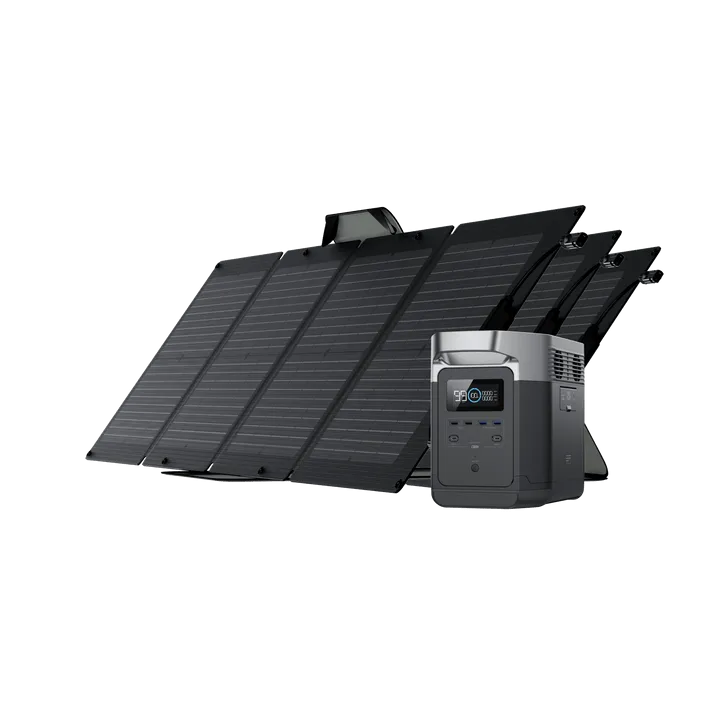 EcoFlow DELTA 1300   110W Portable Solar Panel - 6 x 1800W AC Outlets, Solar Generator for Outdoor Camping and Home Backup