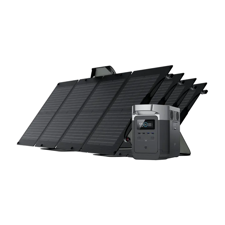 EcoFlow DELTA 1300   110W Portable Solar Panel - 6 x 1800W AC Outlets, Solar Generator for Outdoor Camping and Home Backup