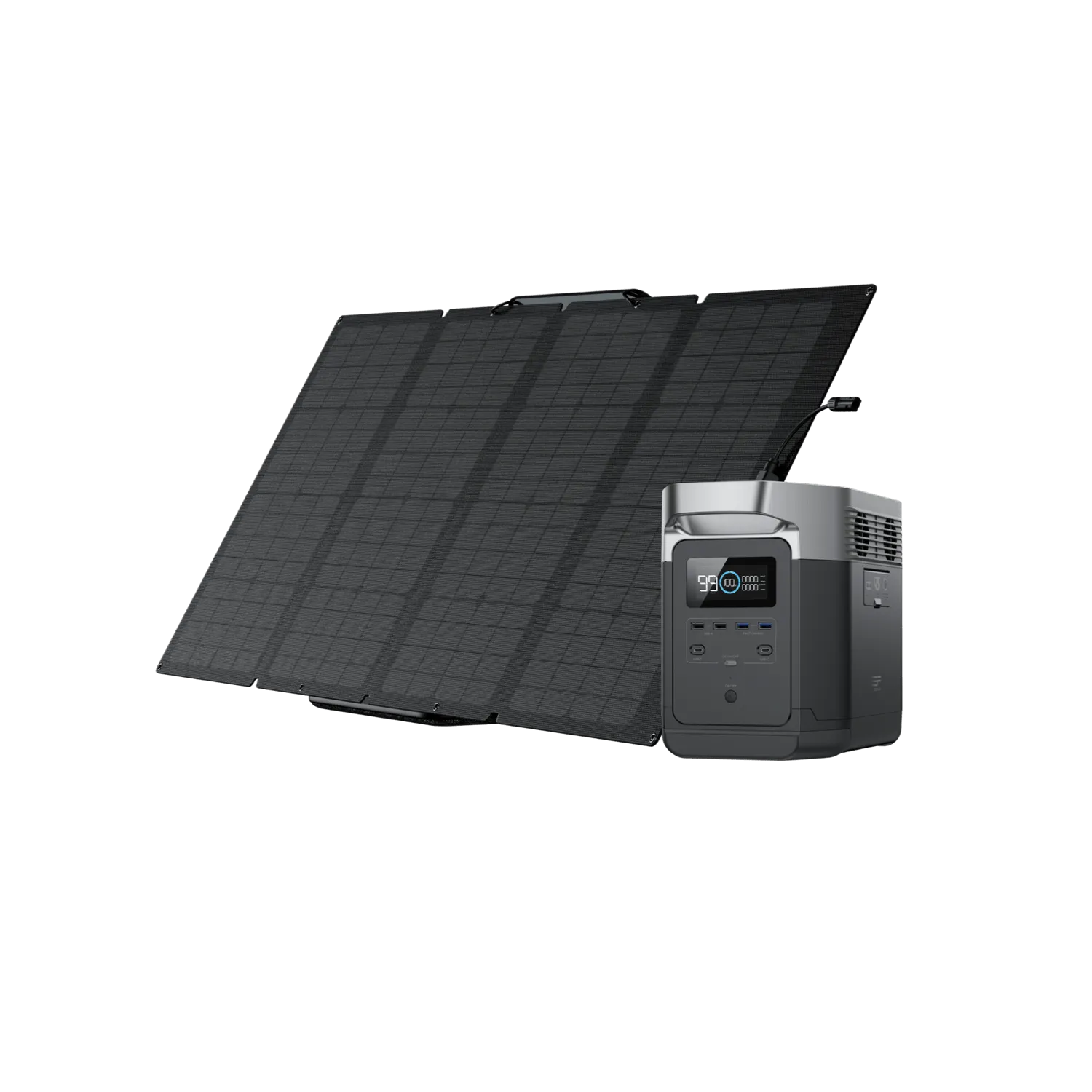 EcoFlow DELTA 1300   160W Portable Solar Panel - 6 x 1800W AC Outlets, Solar Generator for Outdoor Camping and Home Backup