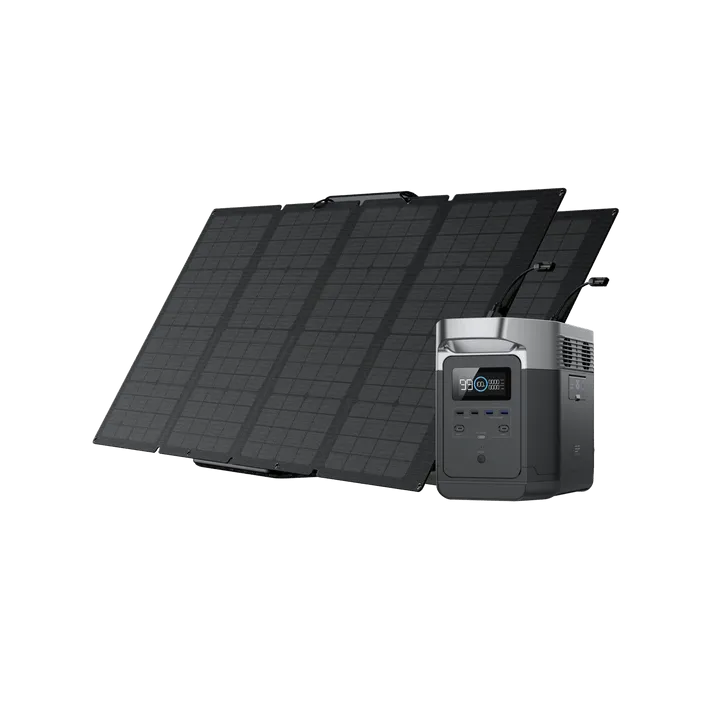 EcoFlow DELTA 1300   160W Portable Solar Panel - 6 x 1800W AC Outlets, Solar Generator for Outdoor Camping and Home Backup