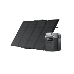 EcoFlow DELTA 1300   160W Portable Solar Panel - 6 x 1800W AC Outlets, Solar Generator for Outdoor Camping and Home Backup