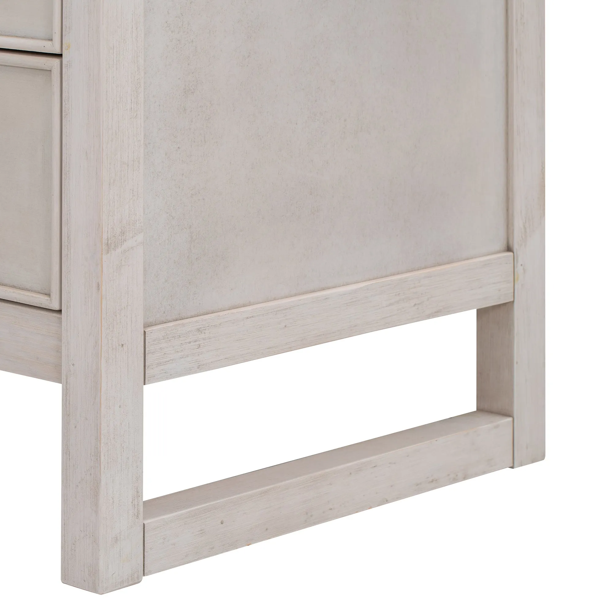 Elegant Vintage 6-Drawer Dresser: Antique White Wood Storage Cabinet
