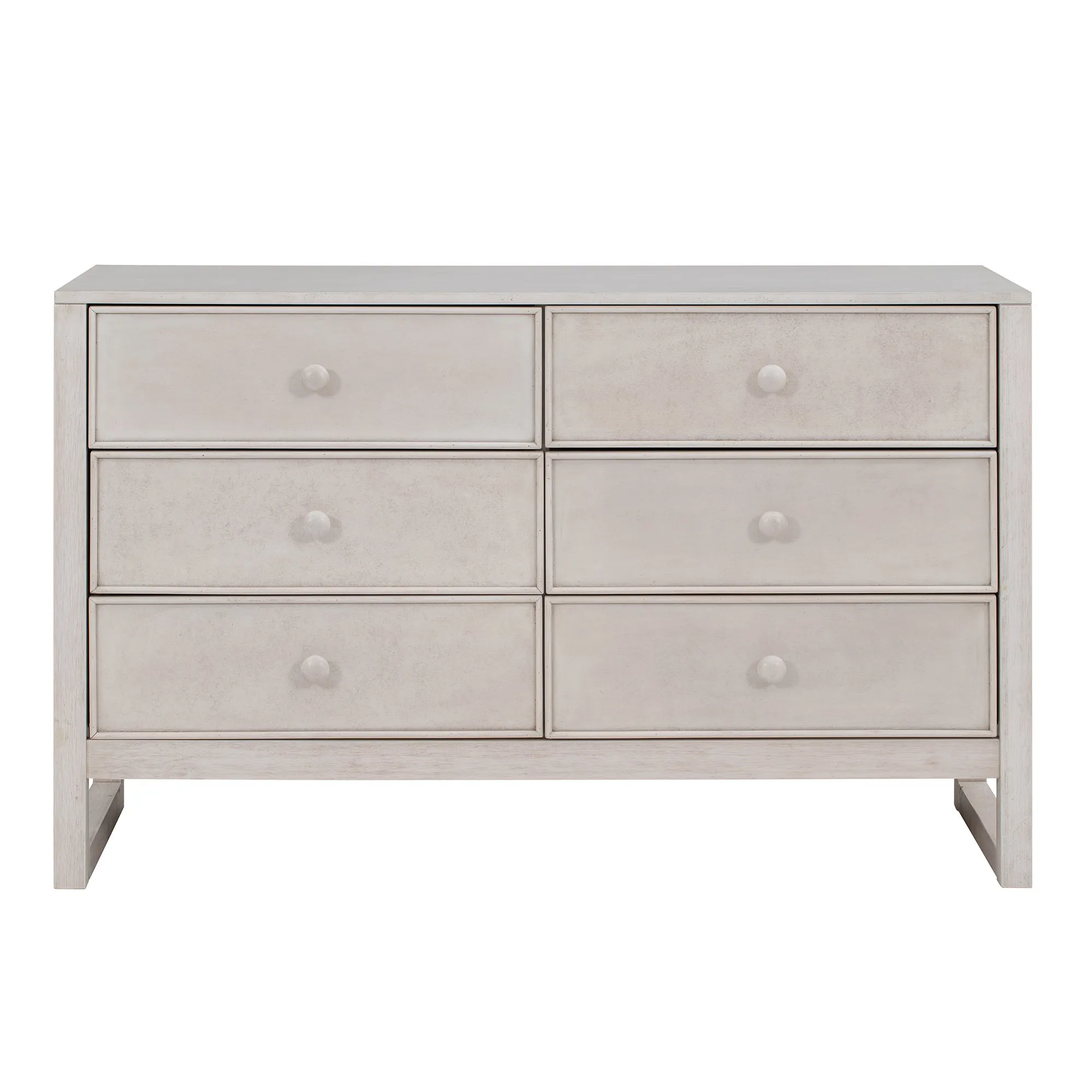 Elegant Vintage 6-Drawer Dresser: Antique White Wood Storage Cabinet